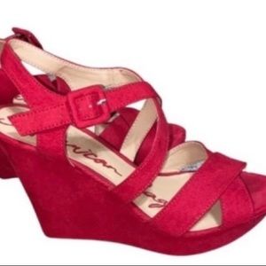 Red Suede Wedges